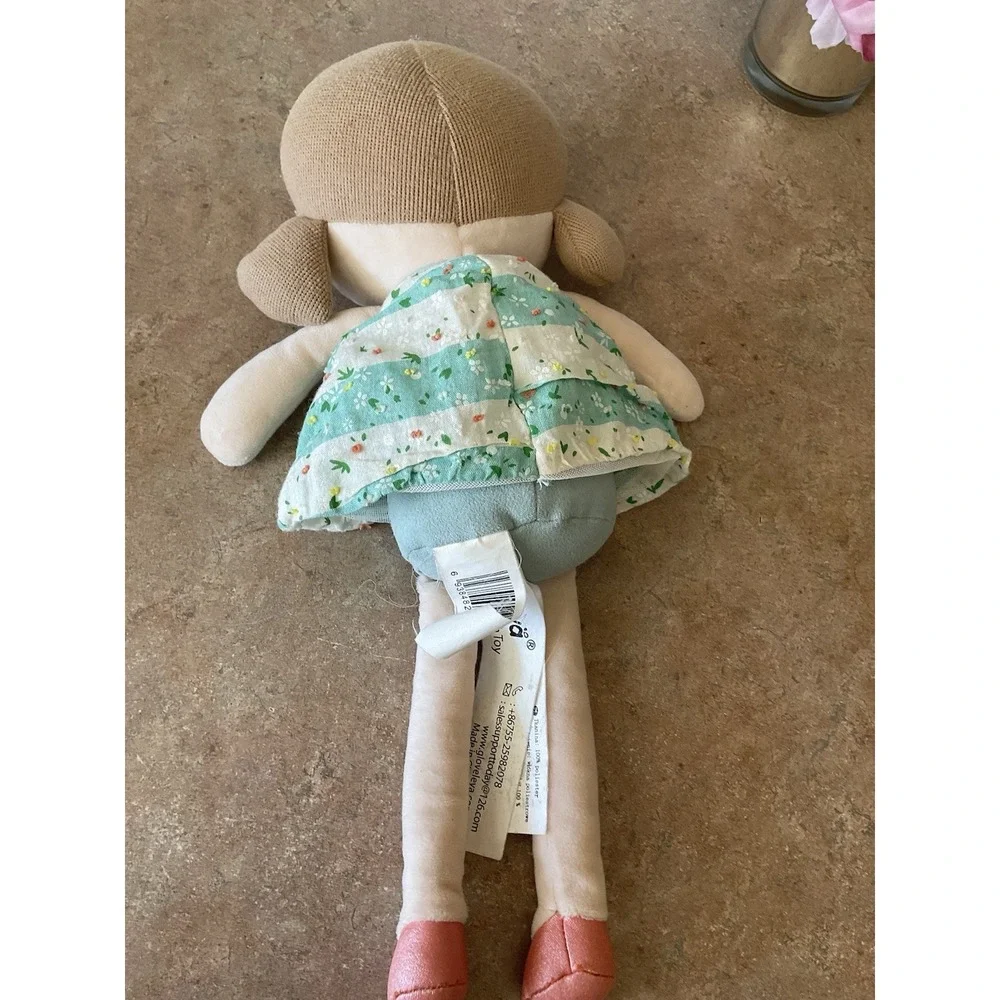 Gloveleya Plush Soft Doll in Blue Floral‎ Dress 16